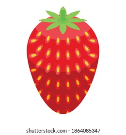 Healthy breakfast red strawberry icon. Isometric of healthy breakfast red strawberry vector icon for web design isolated on white background