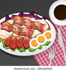 Desayuno saludable en la ilustración de la mesa