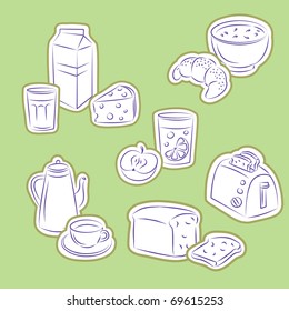 Healthy Breakfast Stickers Set