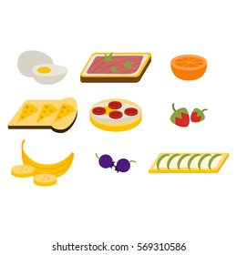 Healthy breakfast vector set.