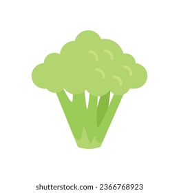 Vector plano de icono sano de brócoli. Brócoli vegetal. Ensalada vegetal aislada