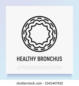 Healthy bronchus thin line icon. Modern vector illustration.