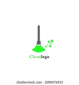 Healthy Broom Logo For Cleaning Service Company