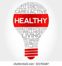 HEALTHY bulb word cloud, health concept