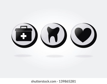 healthy buttons over gray background vector illustration