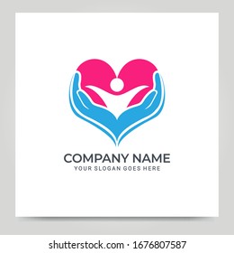 Healthy care logo design. Modern foundation or community symbol logo design. Vector graphic illustration.