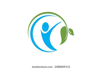 healthy care logo , love healthy leaf logo Pro Vector