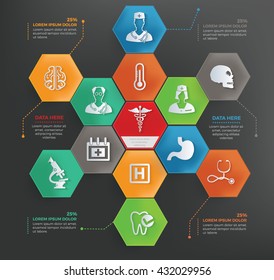 Healthy care,medical info graphic design,vector