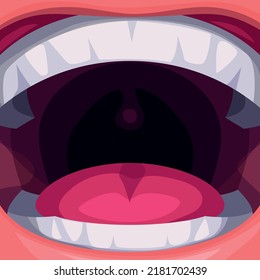 Healthy Cartoon Open Human Mouth Close View