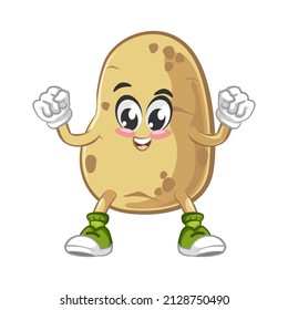 Healthy and cheerful cute potato vector, cartoon and illustration