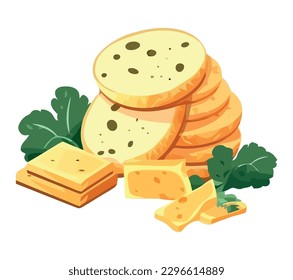 Healthy cheese illustration fresh icon isolated