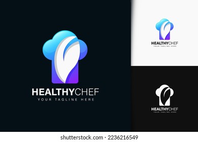 Healthy chef logo design with gradient
