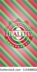 Healthy christmas badge background.