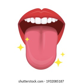 Healthy and clean  tongue vector illustration