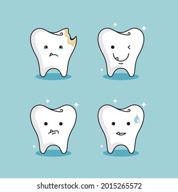 Healthy clinic cute tooth set