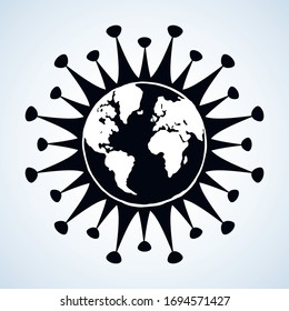Healthy clinic novel viral immune pathology hazard protect warn care map new 19 white text space. Black cold flu vaccine prevent pollution risk safety logo pictogram emblem design. Art cartoon graphic