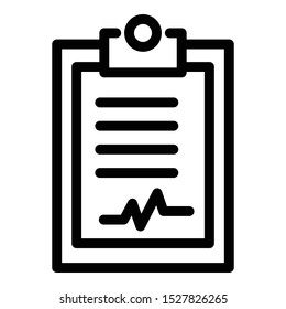 Healthy clipboard icon. Outline healthy clipboard vector icon for web design isolated on white background