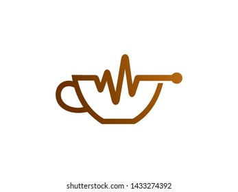 Healthy Coffee Logo Template, Icon, Symbol