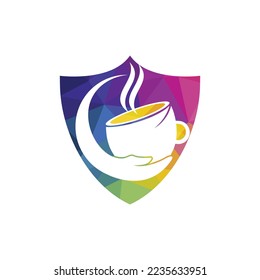 Plantilla de diseño del logotipo del vector de cuidado del café y el té saludables.
