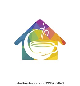 Healthy coffee and tea care vector logo design template.
