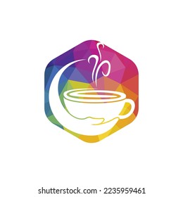 Healthy coffee and tea care vector logo design template.