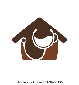 Healthy coffee vector logo design. Doctors stethoscope with coffee cup logo design.	