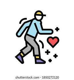 gesunde Farbe, die mit einem Symbol überträgt. gesundes Laufzeichen. einzelne Symbolillustration