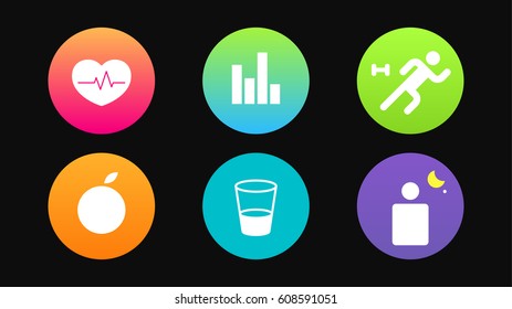 Healthy colour symbols icon set