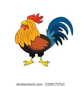 A Healthy colourfull cartoon cock