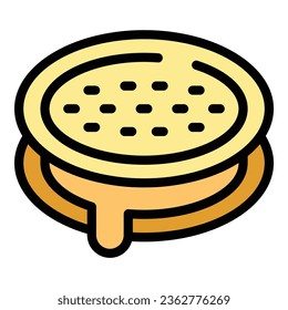 Healthy cookie icon outline vector. Food biscuit. Snack cake color flat