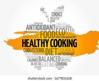 Healthy Cooking apple word cloud, health concept background