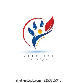 healthy Creative colorful Vector logo design. Wellness and healthy