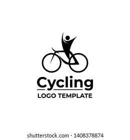 HEALTHY CYCLING SPORT LOGO TEMPLATE. BIKE LOGO TEMPLATE VECTOR EPS 10