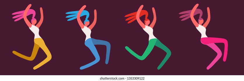 Healthy dancing women design