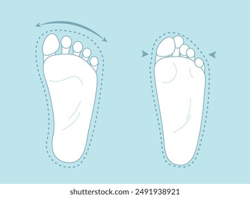 Healthy and deformed human feet comparison. Barefoot shoes vs regular shoes. Vector illustration