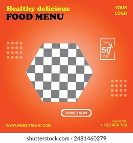 Healthy delicious food menu poster design 