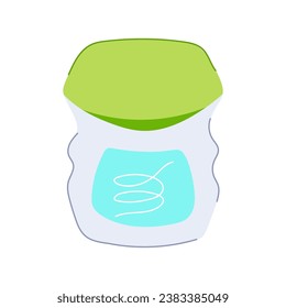 healthy dental floss cartoon. fresh treatment, closeup teeth, medical smile healthy dental floss sign. isolated symbol vector illustration