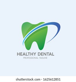 healthy dental vector logo design template