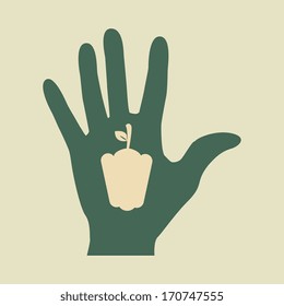 healthy design over beige background vector illustration