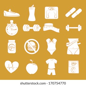 healthy design over yellow  background vector illustration