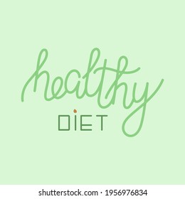 Healthy diet banner with hand drawn lettering. 