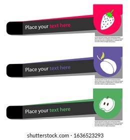Healthy diet concept. Organic fruits and berries vector illustration.