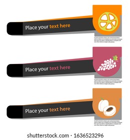 Healthy diet concept. Organic fruits and berries vector illustration.