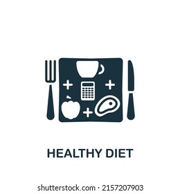 Healthy Diet icon. Monochrome simple Healthy Lifestyle icon for templates, web design and infographics