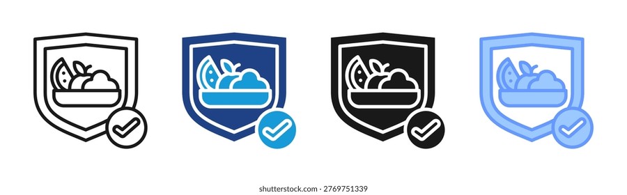 Healthy Diet icon set multiple style collection