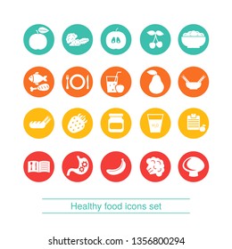 Healthy and diet icon set. Vector illustration.