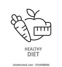 Healthy diet line icon. Vector illustration on white background.