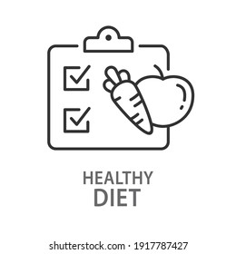 Healthy diet line icon. Vector illustration on white background.