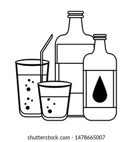 healthy diet nutrition drinking lifestyle, vegan and organic drinks objects cartoon vector illustration graphic design