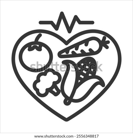 Healthy Diet Outline Icon Vector Illustration